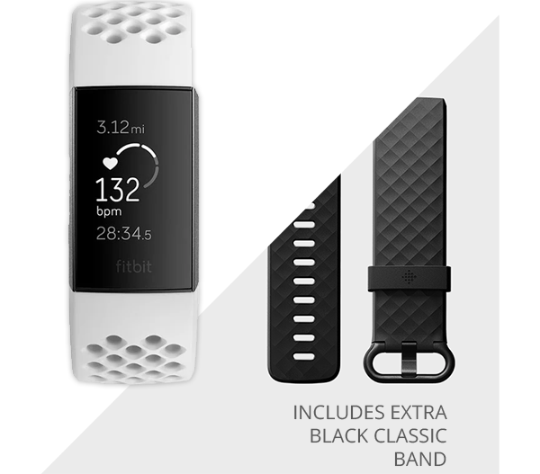 Fitbit Charge 3 Fitness Band Frost White Sport